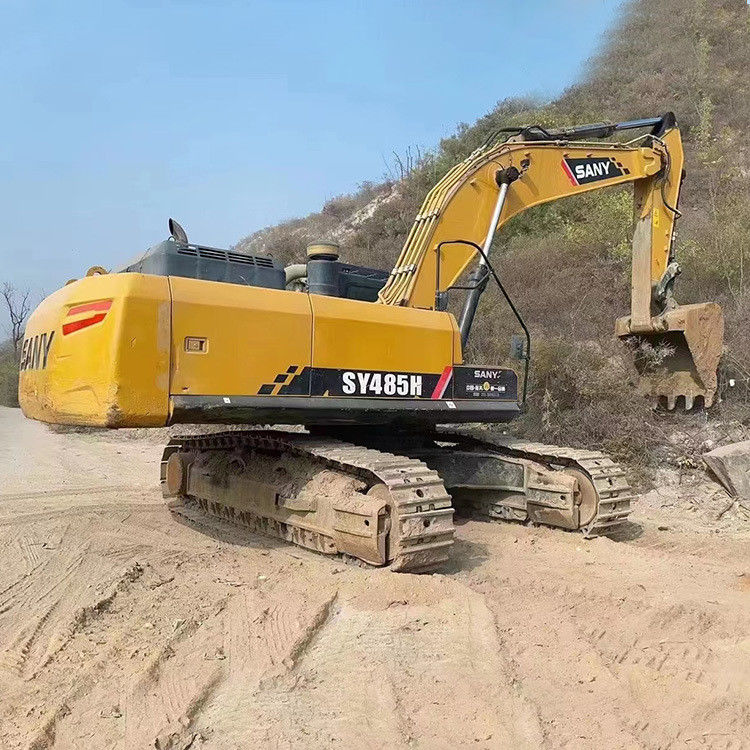 Experimente o poder da escavadeira SANY SY485H com capacidade de balde de 2,2-3,1 m3