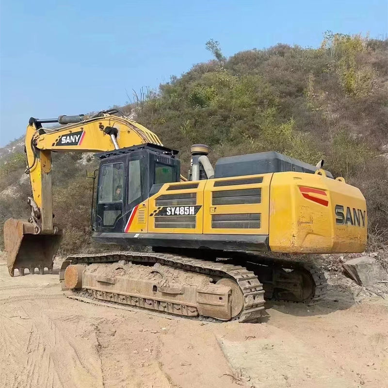 Excavadora Sany de 50 toneladas SY485 usada com capacidade de balde de 2,2-3,1 m3 e desempenho