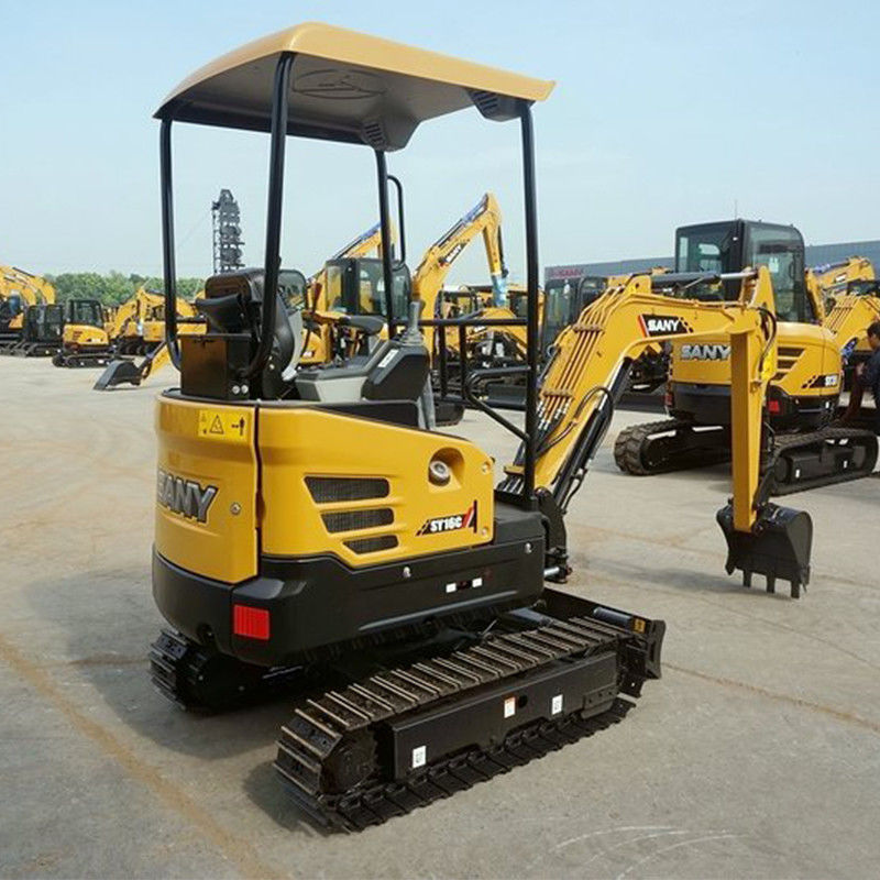 SANY SY16C mini escavadeira de 1 tonelada com bomba hidráulica importada e altura de escavação de 3665 mm