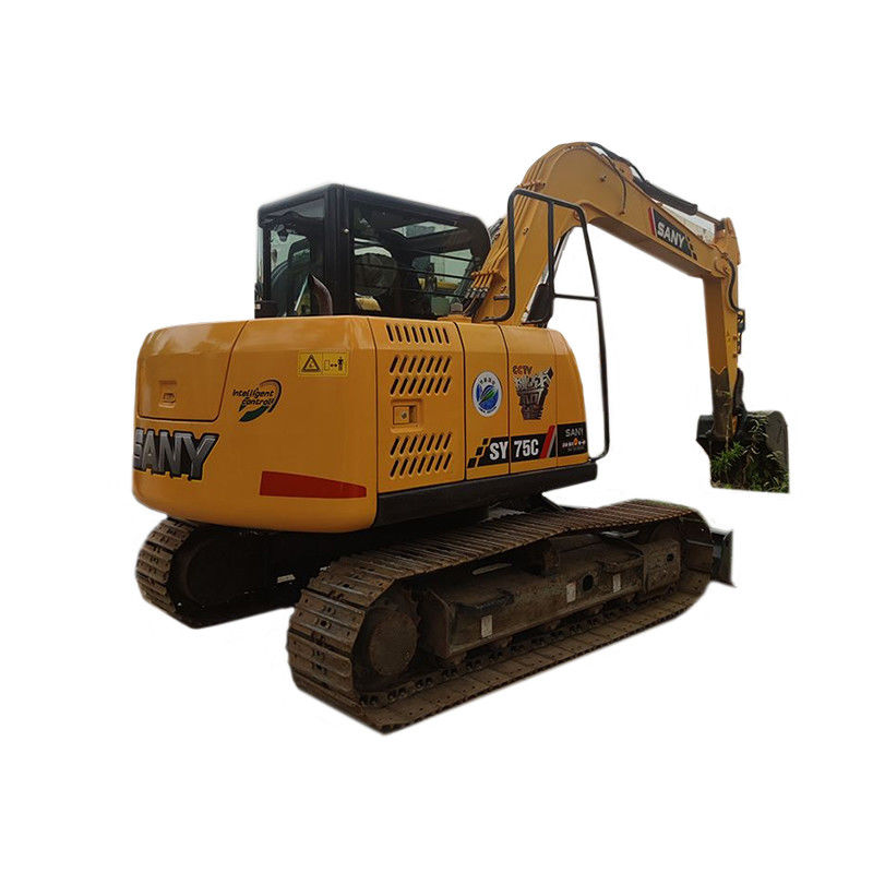 7Excavadora Sany SY75C com motor ISUZU e outra bomba hidráulica