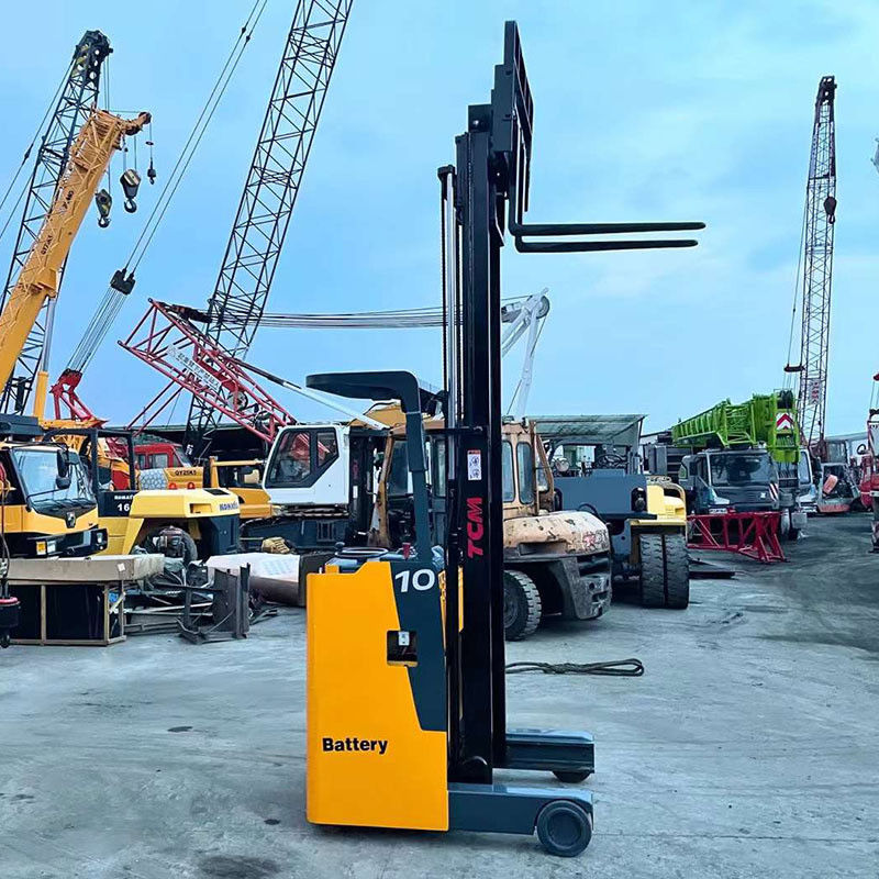 1 tonelada de empilhadeira elétrica usada TCM altura de elevação 1,6m-3,5m com manobrabilidade flexível