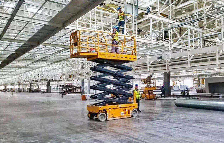 4 rodas motrizes 12m Hidráulico Móvel Elétrico Tesoura plataforma de elevação Motor Elétrico