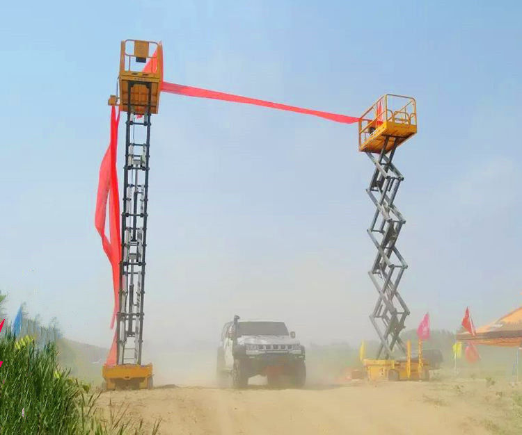 Elevador de tesoura de plataforma elétrica de 12 m com mecanismo de elevação e tamanho de mesa 2277x1120 mm