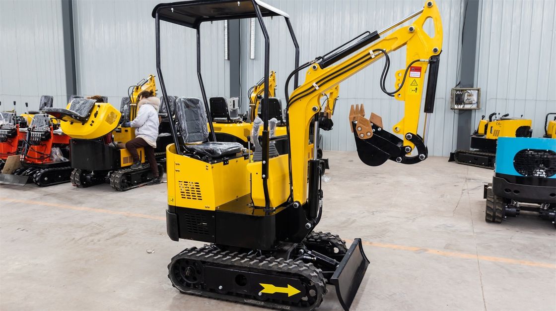 Mini-excavadora de 1 tonelada com comprimento total de trilho de 1230 mm e sistema hidráulico avançado