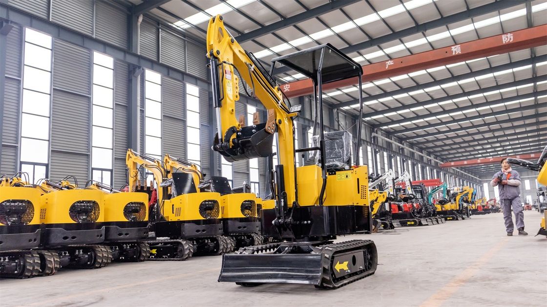 Mini-excavadora de 1 tonelada com comprimento total de trilho de 1230 mm e sistema hidráulico avançado