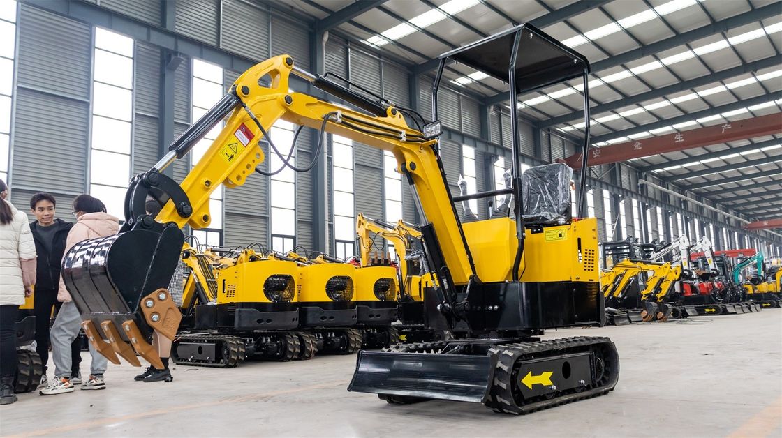 Mini-excavadora de 1 tonelada com comprimento total de trilho de 1230 mm e sistema hidráulico avançado