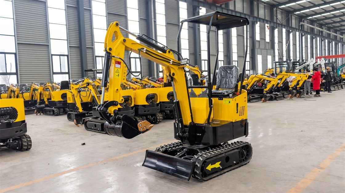 Mini-excavadora de 1 tonelada com comprimento total de trilho de 1230 mm e sistema hidráulico avançado