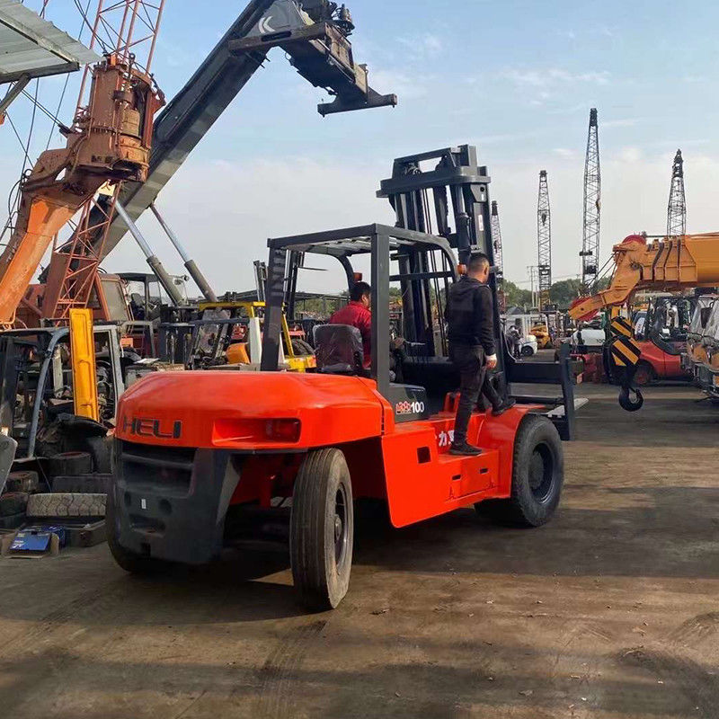 Capacidade de carga elevada em 10 toneladas em empilhadeira diesel em empilhadeira de helicóptero usada com motor diesel