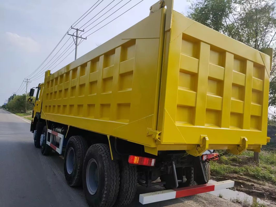 Howo usado 8x4 12 rodas camiões de descarga 375 hp motor diesel caminhão de remoção de areia sem ESC