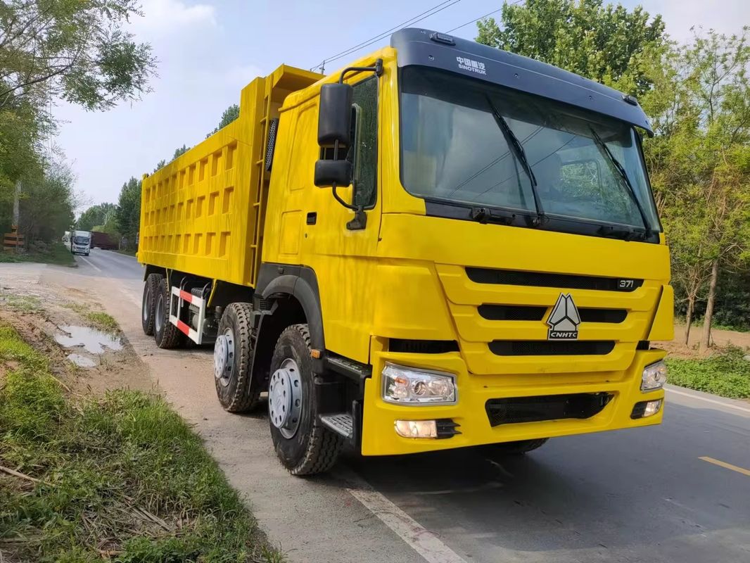 Howo usado 8x4 12 rodas camiões de descarga 375 hp motor diesel caminhão de remoção de areia sem ESC