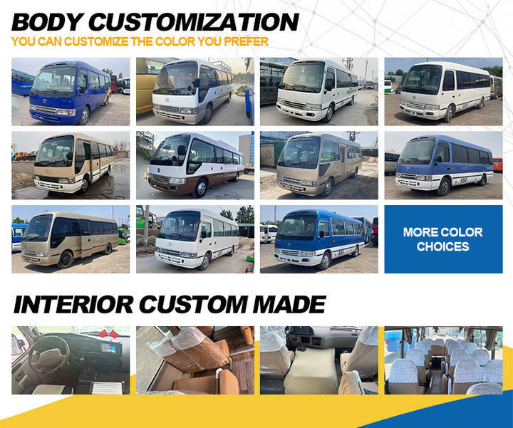 Boa condição 30 lugares Usado Toyo ta Coaster ônibus para transmissão Tipo manual