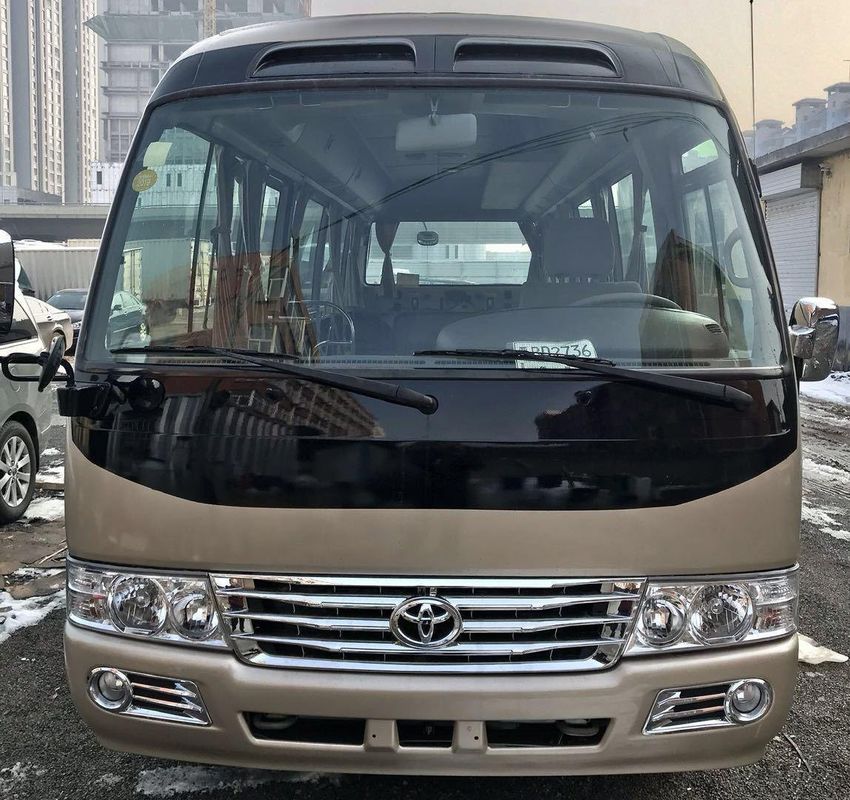 Usado 22 a 30 assentos de passageiros Toyot Coaster Bus com motor a diesel montado na frente