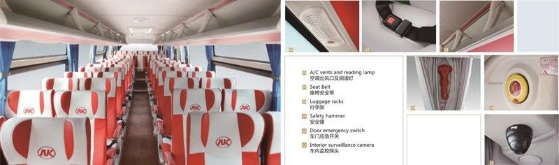 Motor Yuchai 38 assentos RHD Tour Bus para Direção Tipo Direito Direção