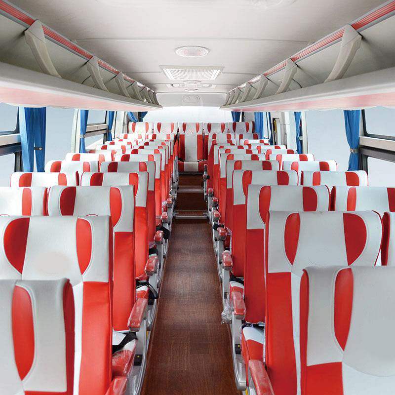 Ônibus de transporte público de 12 metros 50 lugares LHD Luxury Coach Bus com suspensão de mola de folha