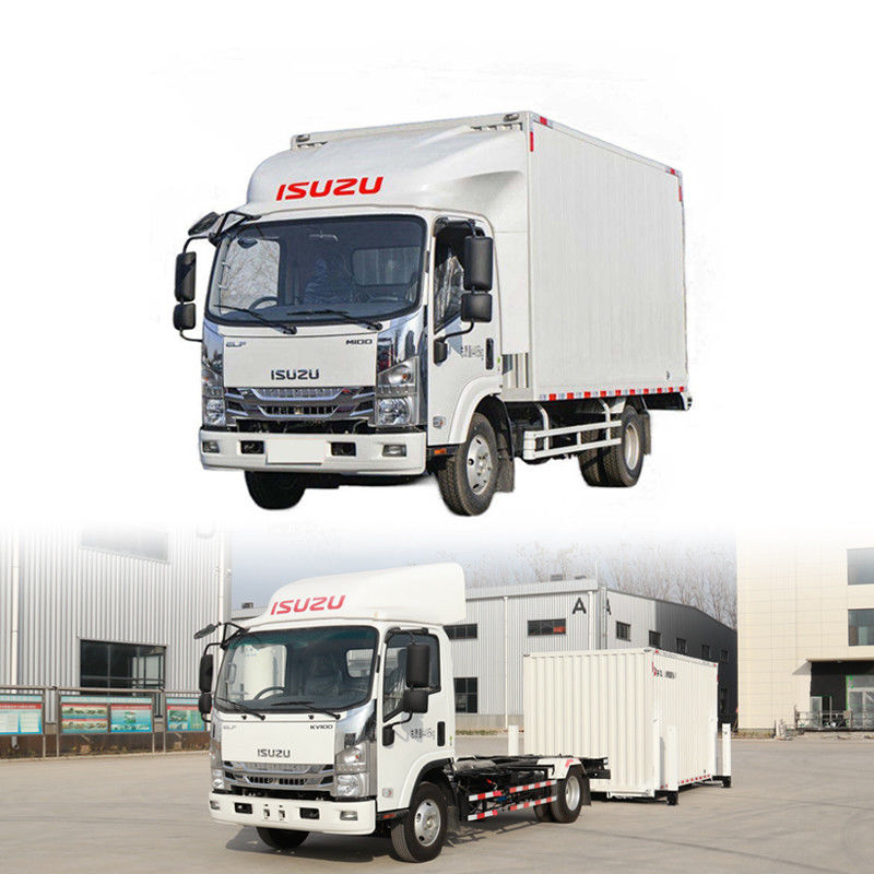 Isuzu Diesel 4*2 Caminhão de carga de furgão médio com carroceria desmontável e outriggers hidráulicos