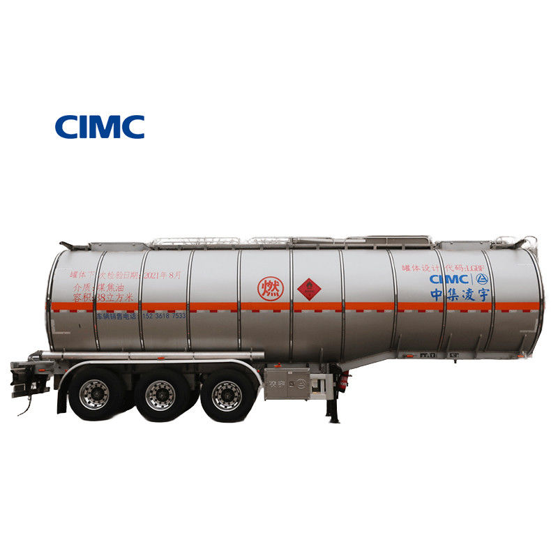 Tanque de combustível de petróleo bruto de aço inoxidável de 46000 litros Semi-reboque para distribuição de camiões