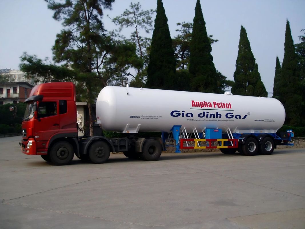 Semi-reboque de GPL de 50 m3 para camiões e de grande capacidade com um diâmetro de L11390 mm *W2500 mm *H3980 mm